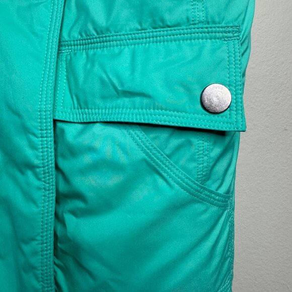 IVIVVA Lululemon Reversible Quilted Vest Girls 6 Teal Gray Snap Pockets - Picture 8 of 12